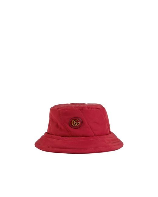 Gucci Red Quilted Bucket Hat