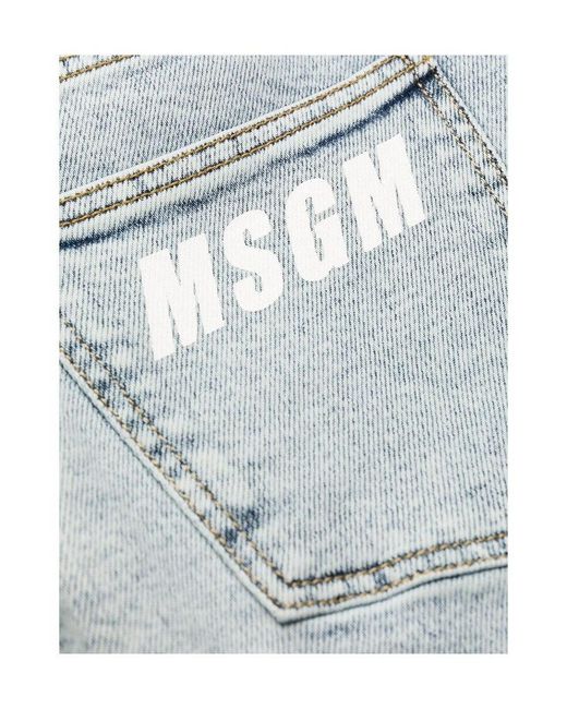 MSGM Blue Classic Denim Shorts