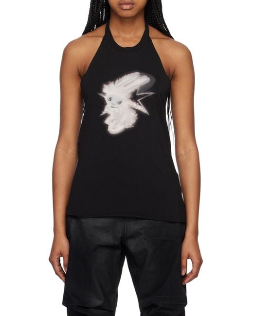 we11done Black Monster Print Neck Blouse
