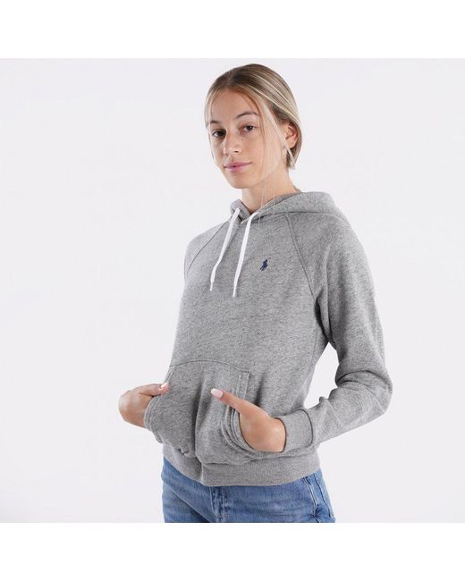 Polo Ralph Lauren Gray Pony Embroidered Drawstring Hoodie