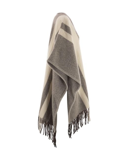 Fay Multicolor Hook-Closure Fringed Poncho
