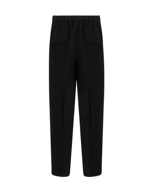 Jil Sander Black Elasticated Straight-Leg Trousers for men
