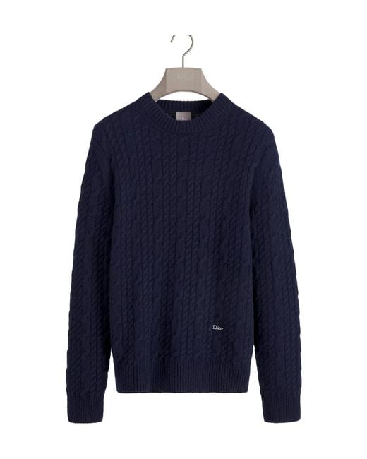 Dior Blue Long-Sleeved Knitwear for men