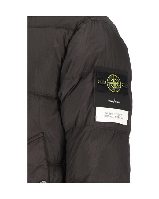 Stone Island Black Long-Sleeved Padded Jacket for men