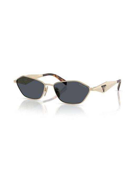 Prada White Eyewear Irregular Frame Sunglasses