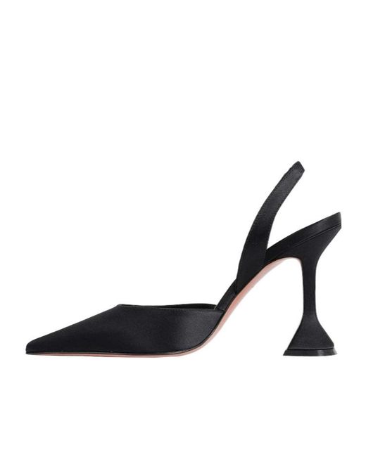 AMINA MUADDI Black Pointed-Toe High-Heeled Sandals