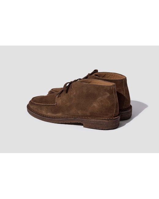 Drake's Brown Round-Toed Boots for men