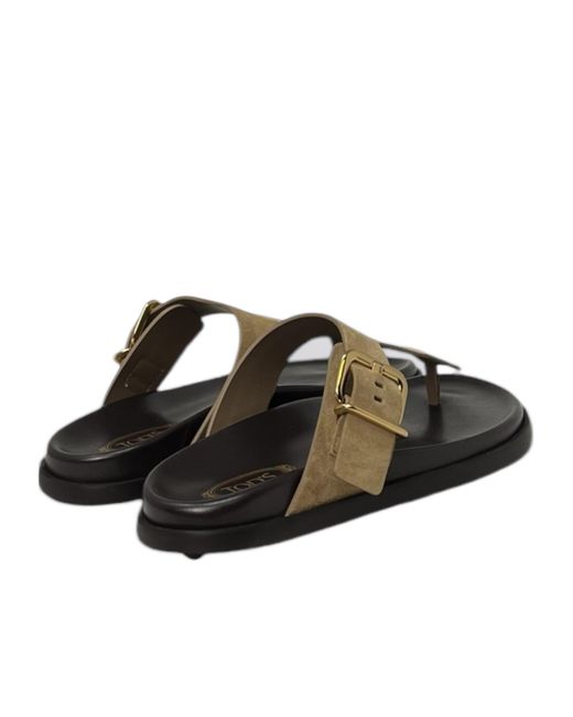 Tod's Brown Leather Slides