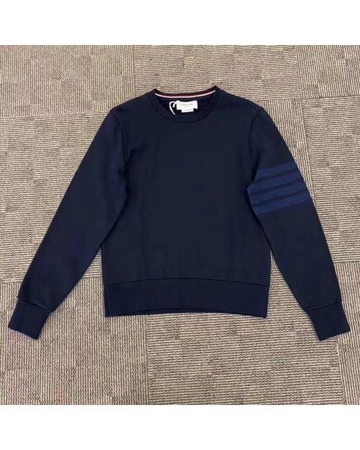 Thom Browne Blue Bar Crewneck Sweatshirt for men