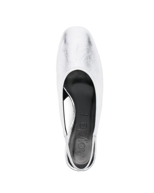 Aeyde White Dua Slingback Pumps