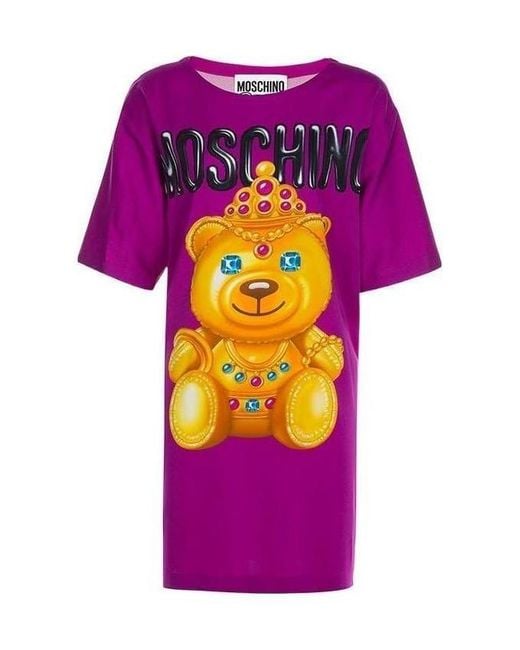 Moschino Purple Logo Printed T-Shirt