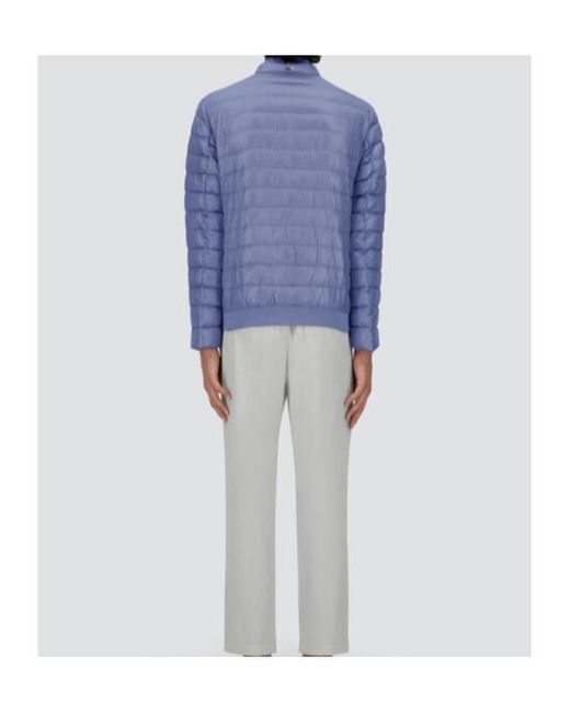 Herno Blue Quilted Zip-Front Jacket for men