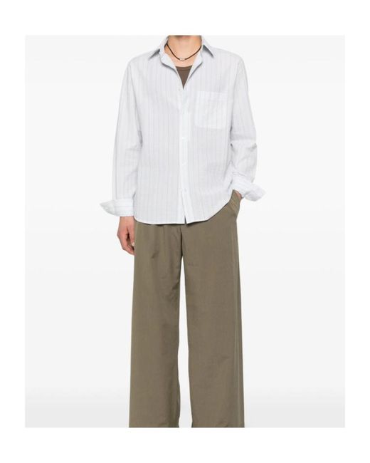 Samsøe & Samsøe White Long-Sleeved Striped Shirt for men