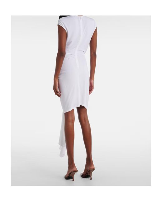 Christopher Esber White Cutout Gathered Jersey Minidress