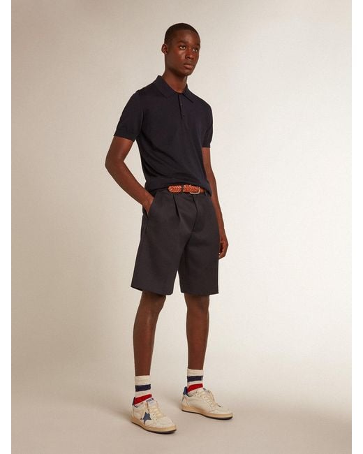 Golden Goose Deluxe Brand Black Classic Collared Polo Shirt for men