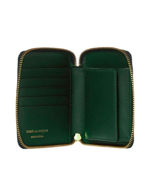 Comme des Garçons Green Zip-Around Closure Leather Wallet for men