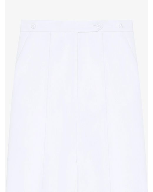 Givenchy White Cotton Wide-Leg Trousers
