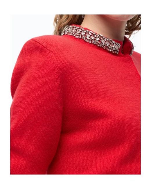 Pinko Red Cardigan With Jewel Collar