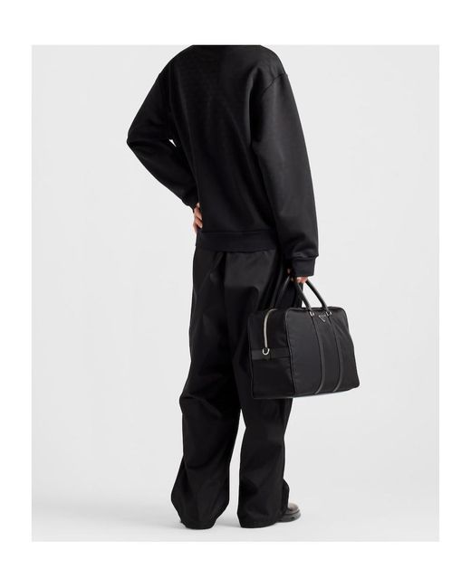 Prada Black Technical Fabric Sweatshirt for men