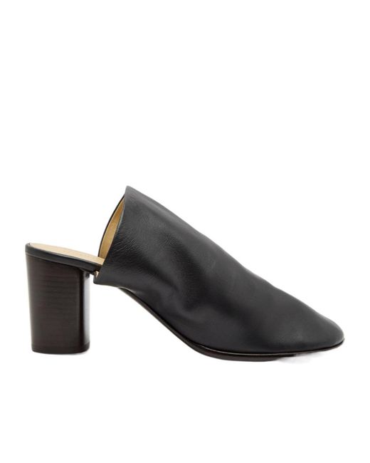 Lemaire Black Leather Mules