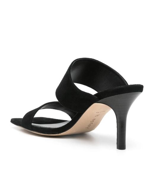 Aeyde Black Square Toe High Heel Sandals