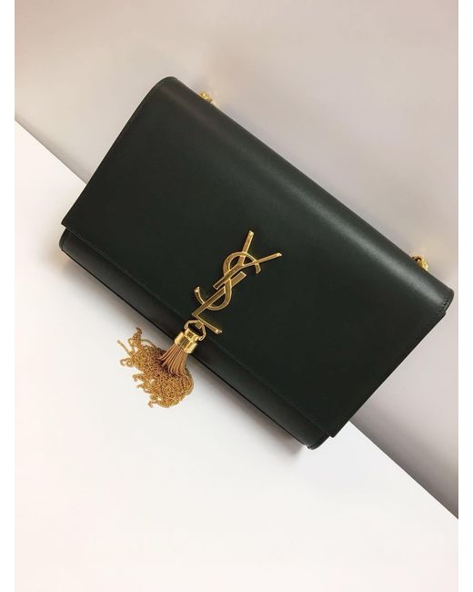 Saint Laurent Black Medium Monogram Kate Shoulder Bag