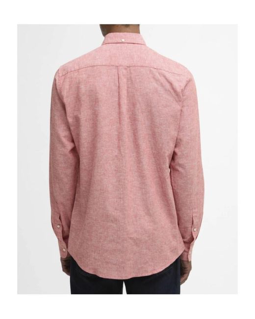 Barbour Pink Nelson Tailored Long-Sleeved Shirt for men