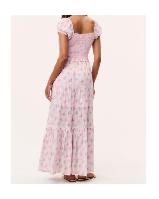 LoveShackFancy Pink Amandla Floral Cotton Dress