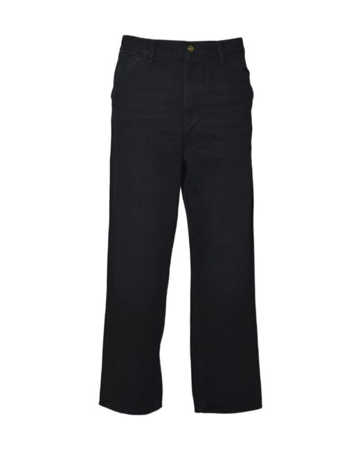 Carhartt Black Denim Trousers With Belt Loops for men