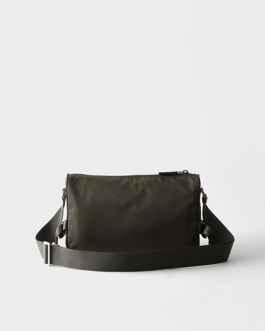 Prada Black Speedrock Re-Nylon And Leather Shoulder Bag for men