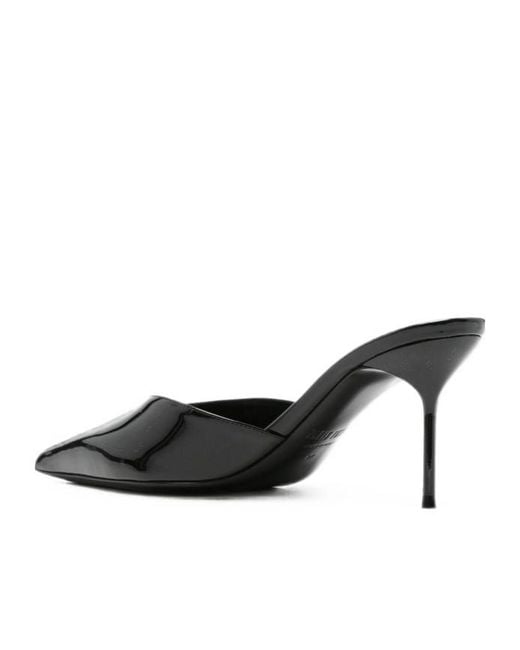 Paris Texas Black Lidia Patent-Leather Pointed-Toe Mules
