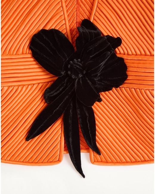 Valentino Orange Embroidered Tulle Illusion Jacket