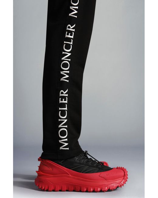 Moncler Black Logo Embroidered Drawstring Sweatpants for men