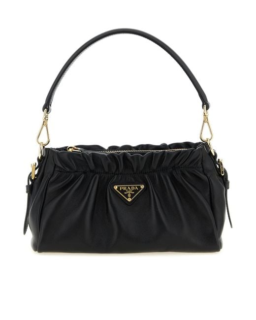 Prada Black Triangle-Logo Shoulder Bag