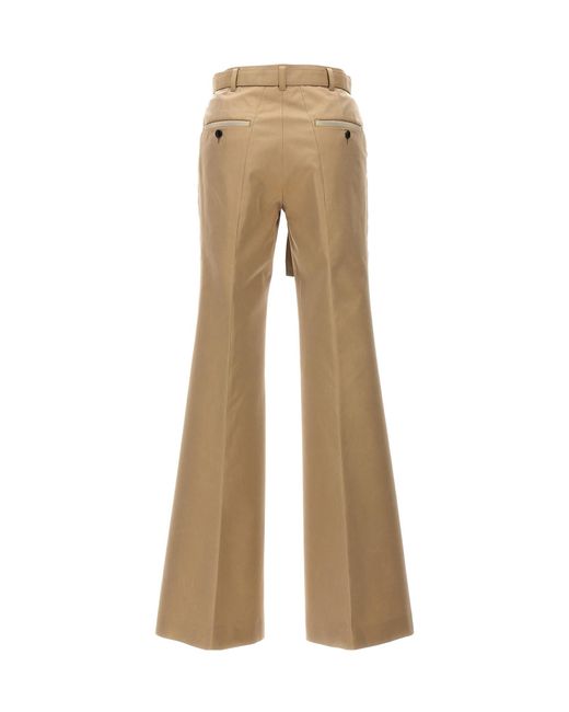 Sacai Natural Flared Belted Trousers