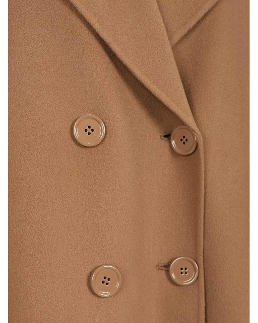 Max Mara Brown 'S Heller Long Belted Double Breasted Coat