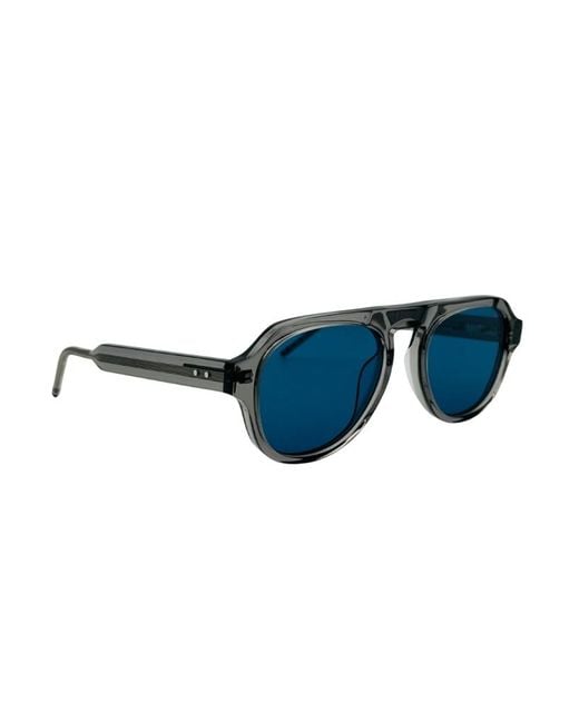 Thom Browne Blue Eyewear Round Frame Sunglasses for men