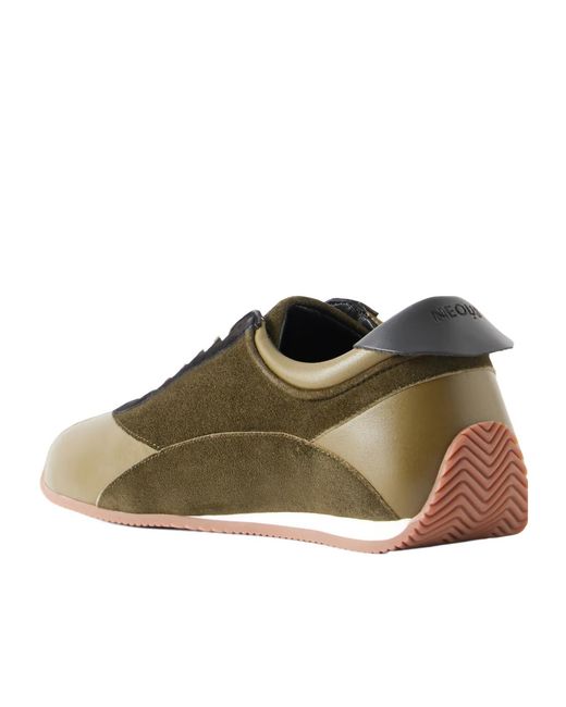 Neous Green Suede And Leather Sneakers