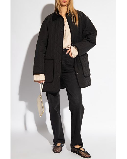 Totême  Black Totême Logo Patch Straight Leg Jeans