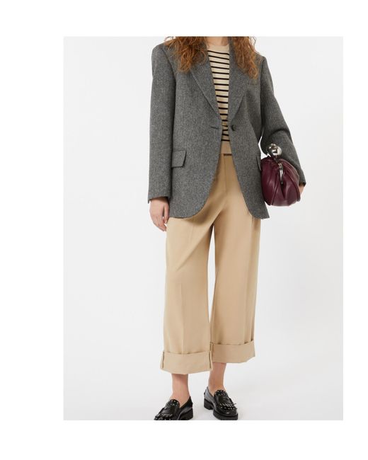 Weekend by Maxmara Gray Single-Breasted Tailored Blazer
