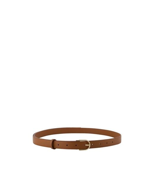 Victoria Beckham White Dorian B Slim Logo Belt