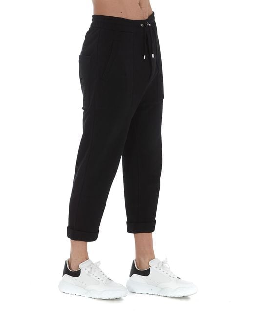 Balmain Black Drawstring Jersey Pants for men