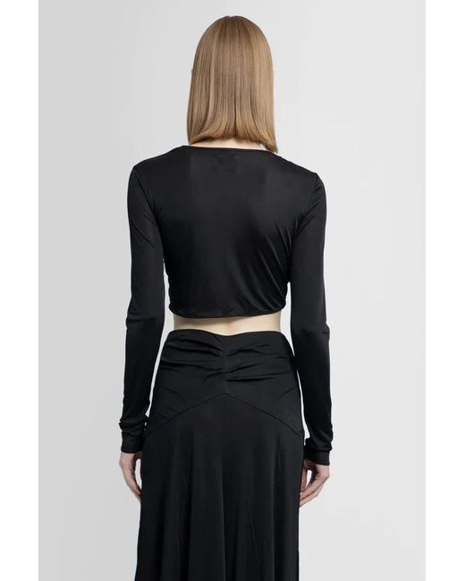 Isabel Marant Black Ruffled Long-Sleeved T-Shirt