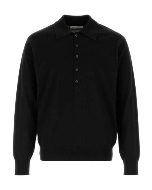 Dries Van Noten Black Long-Sleeved Knitted Sweater for men