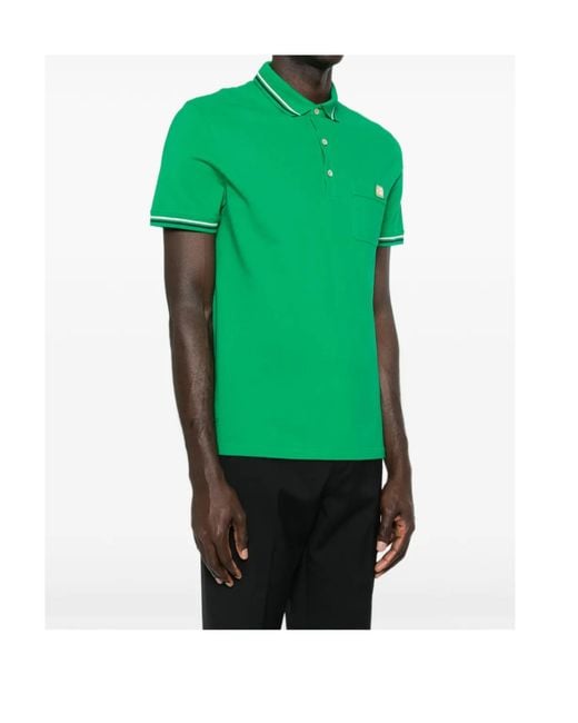 Valentino Green Logo Plaque Short-Sleeved Polo Shirt for men