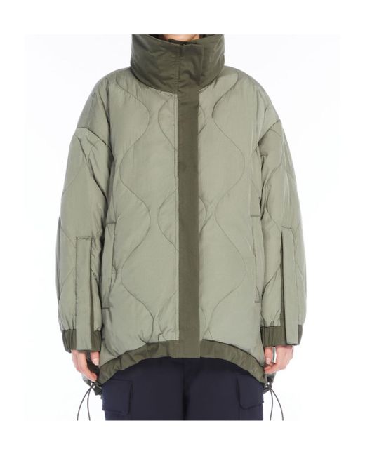 Weekend by Maxmara Green Ozieri High Neck Reversible Coat