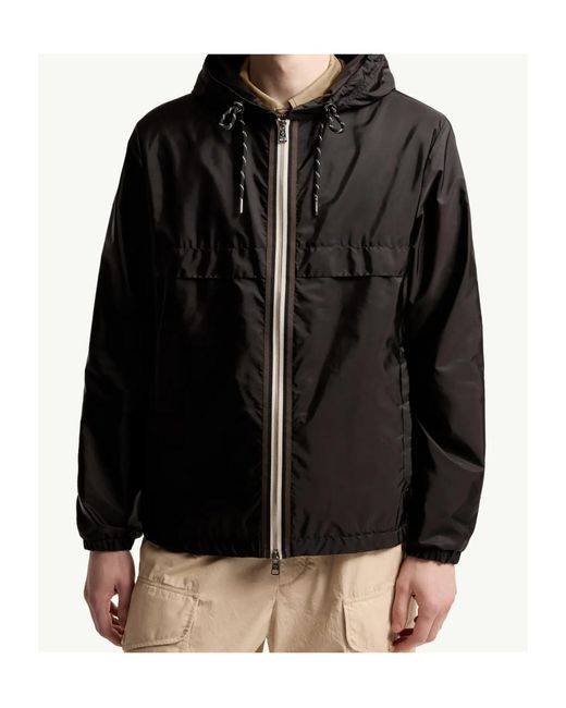 Moncler Black Logo Patch Hooded Jacket for men