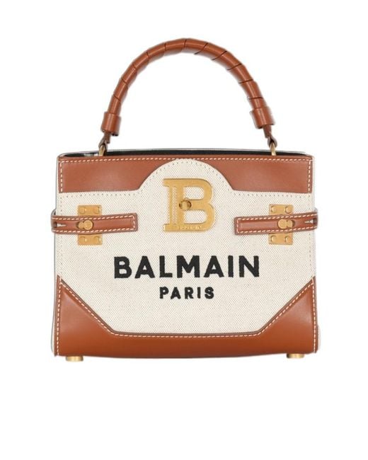 Balmain Brown B-Buzz 22 Top Handle Bag