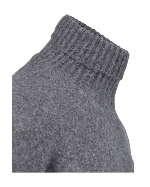 Drumohr Gray Ribbed Turtleneck Sweater for men