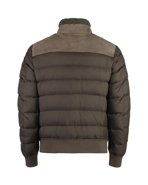 Moorer Brown Fantoni Quilted Down Jacket for men